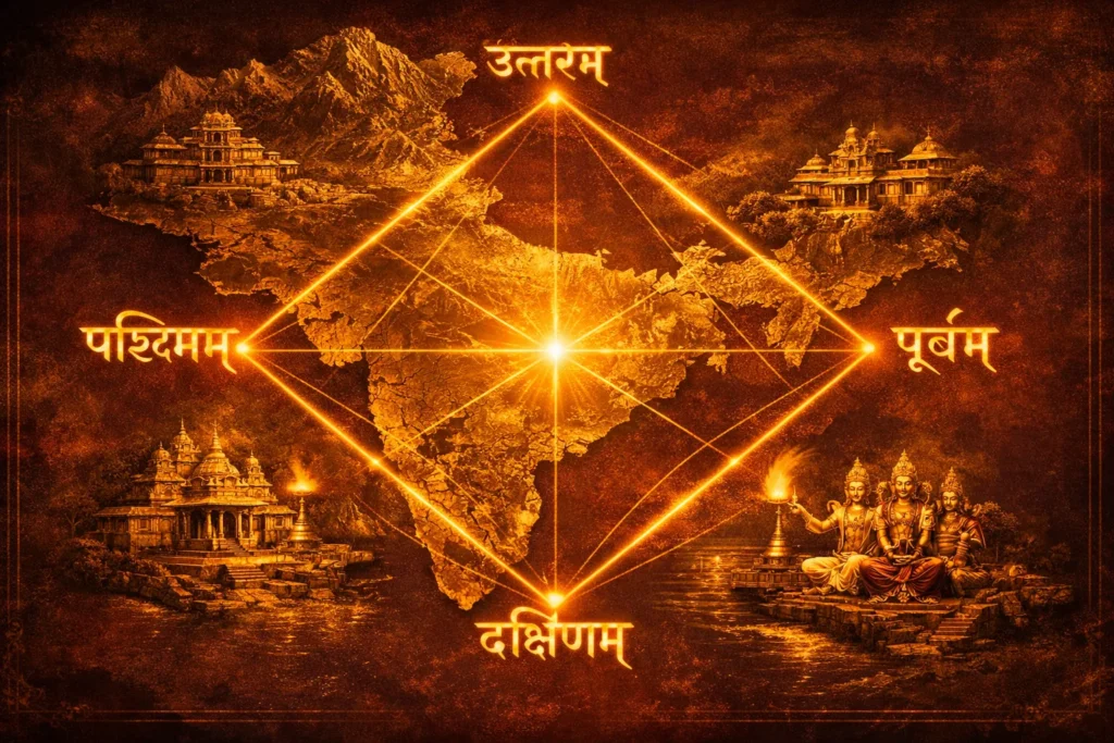 Four ancient mathas at the four corners of India connected by sacred geometric lines — The Sacred Trails